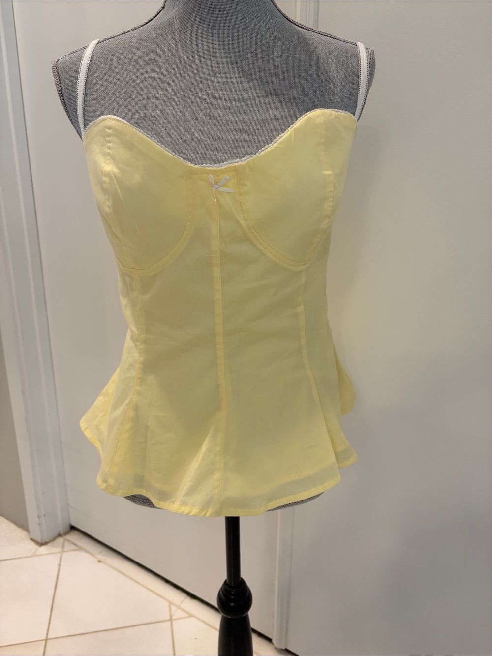 Zara Yellow Sweetheart Peplum Bustier Top